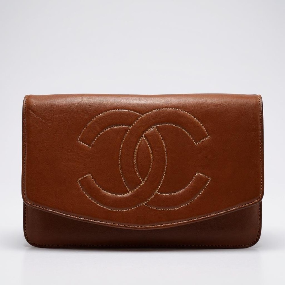 Chanel Brown Leather Clutch